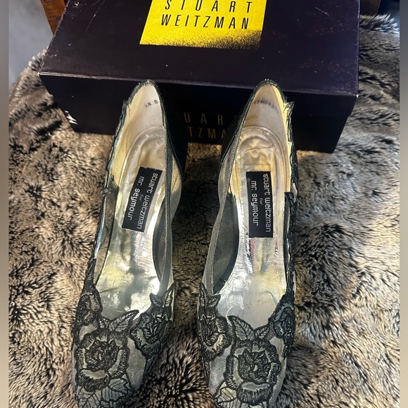 VTG 90’s Stuart Weitzman for Mr. Seymour Extremely RARE Satin&Lace Sheer Kitten - Picture 1 of 13